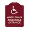 Signmission Designer Series-Wheelchair Accessible Entrance Burgungy, 24" H, BU-1824-9739 A-DES-BU-1824-9739 - alternate 1